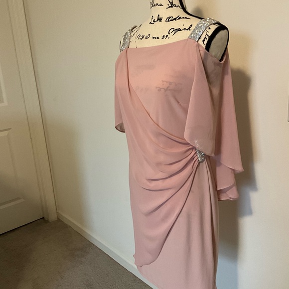 Pink Medium MSK Womens 3/4 Sleeve Sheath Dress - Picture 7 of 8